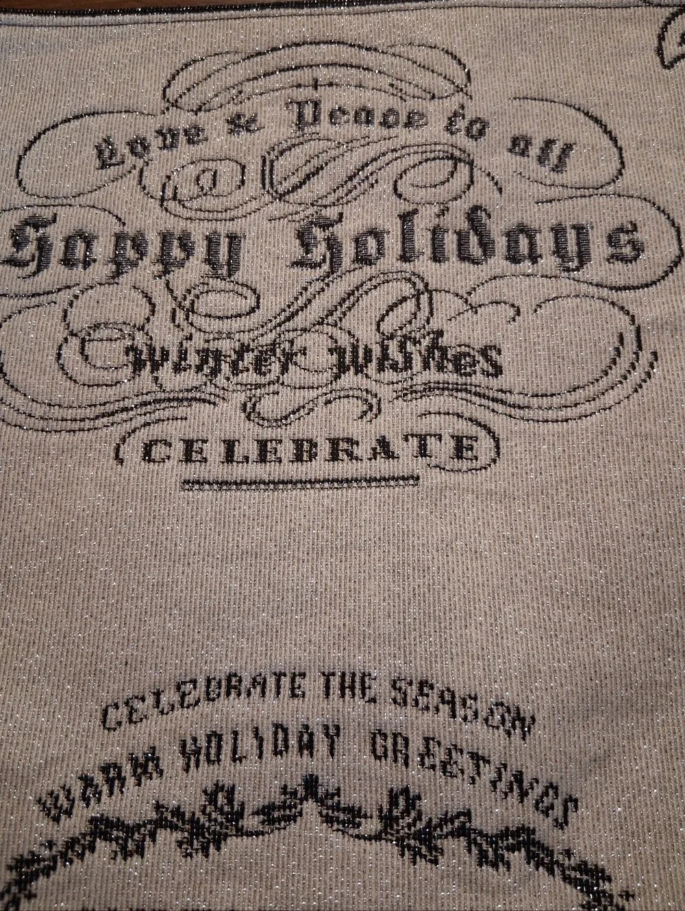 St. Nicholas Square Black & White Happy Holidays Christmas Placemats - Set of 4.